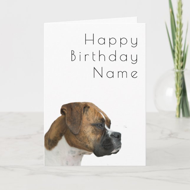 Boxer Dog Art Deco Geburtstagskarte Karte (Vorderseite)
