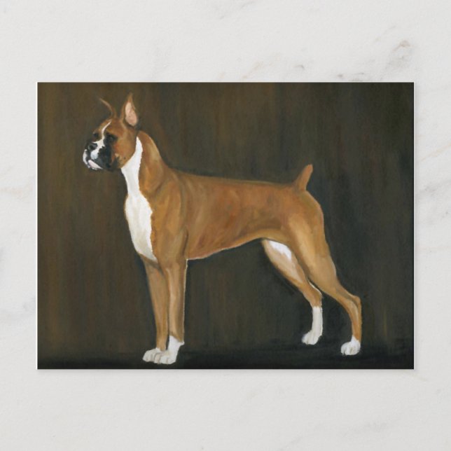 Boxer Dog Art Postcard Postkarte (Vorderseite)
