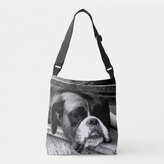 Boxer Dog auf Windows cbcna Tragetaschen Mit Langen Trägern (Vorderseite)