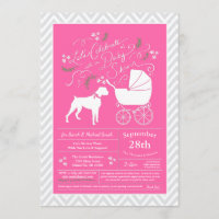 Boxer Dog Baby Dusche Pink Girl