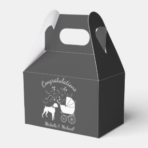 Boxer Dog Baby Dusche Welpe Grau Geschenkschachtel