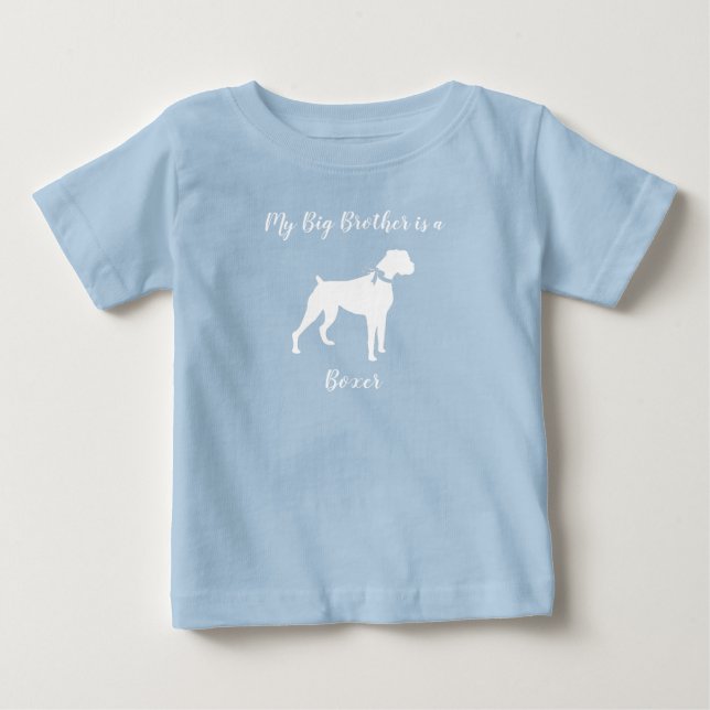 Boxer Dog Baby Shower Welpe Blue Boy Baby T-shirt (Vorderseite)