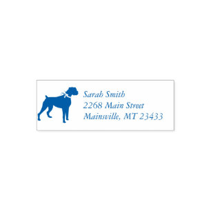 Boxer Dog Baby Shower Welpe Blue Boy Permastempel