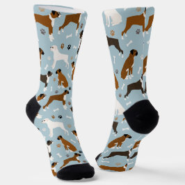 Boxer Dog Bones and Paws Socks Socken