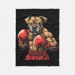 Boxer Dog Boxhandschuhe Grafik für Damen Mädchen Fleecedecke