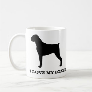 Boxer Dog Breed Silhouetten Custom Kaffeetasse