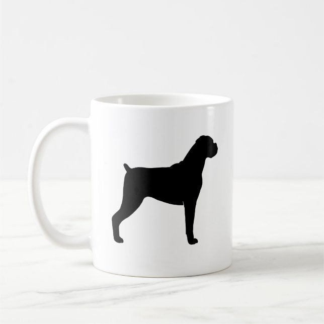 Boxer Dog Breed Silhouetten Kaffeetasse (Links)