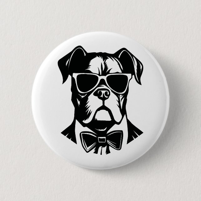 Boxer Dog Button (Vorderseite)