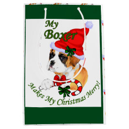 Boxer Dog Christmas Merry Mittlere Geschenktüte