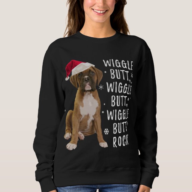 Boxer Dog Christmas - Wiggle Hintern Rock Sweatshirt (Vorderseite)