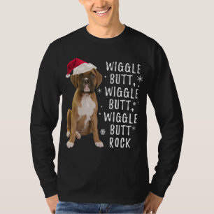 Boxer Dog Christmas - Wiggle Hintern Rock T-Shirt