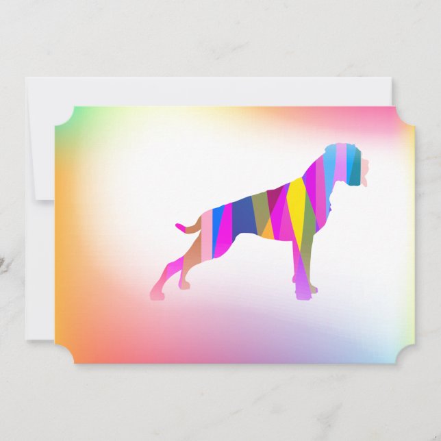 Boxer Dog Dankeschön Karten Regenbogen extravagant (Vorderseite)