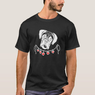 Boxer Dog Face Boxer Hunde halten die Herzen T-Shirt