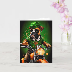 Boxer Dog Fahrrad St. Patrick's Day Karte