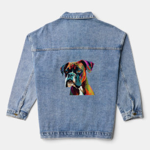 Boxer Dog farbenfroh Jeansjacke