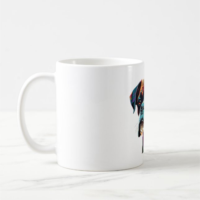 Boxer Dog farbenfroh Kaffeetasse (Links)