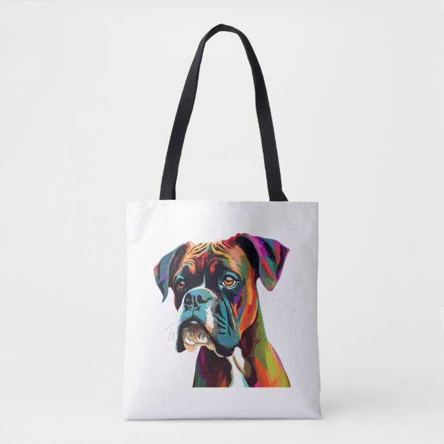 Boxer Dog farbenfroh Tasche (Vorderseite)