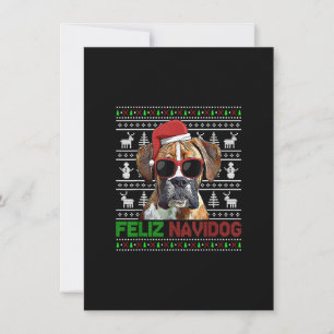 Boxer Dog Feliz Navidog Funny Weihnachten Einladung