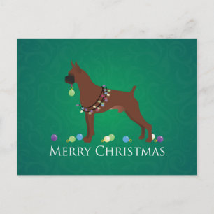 Boxer Dog Frohe Weihnachtsgestaltung Feiertagspostkarte