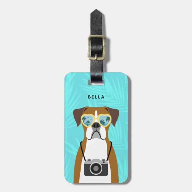 Boxer Dog Gepäckanhänger (Vorderseite vertikal)