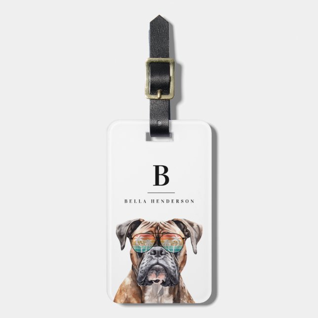 Boxer Dog Gepäckanhänger (Vorderseite vertikal)