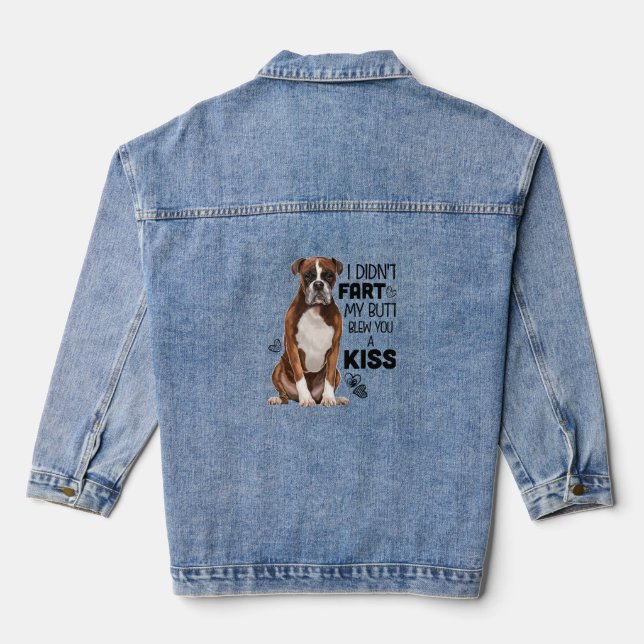 Boxer Dog Geschenke Jeansjacke (Rückseite)