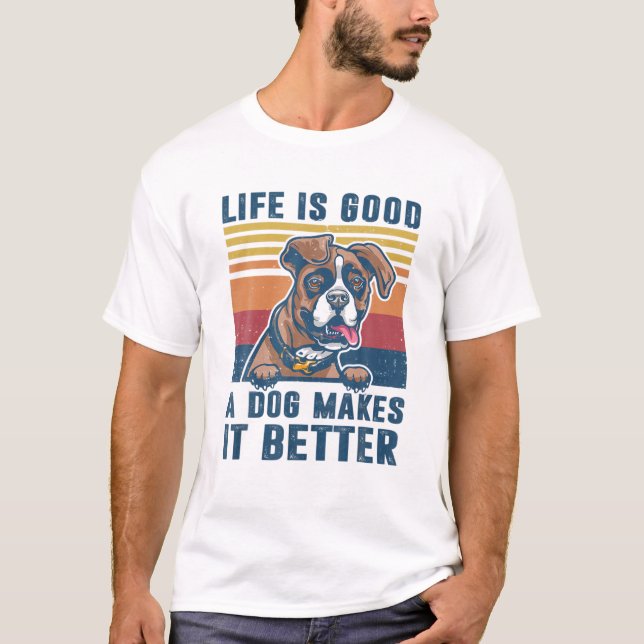 Boxer Dog gibt Funny Boxer Dog Vater Mama Männer F T-Shirt (Vorderseite)