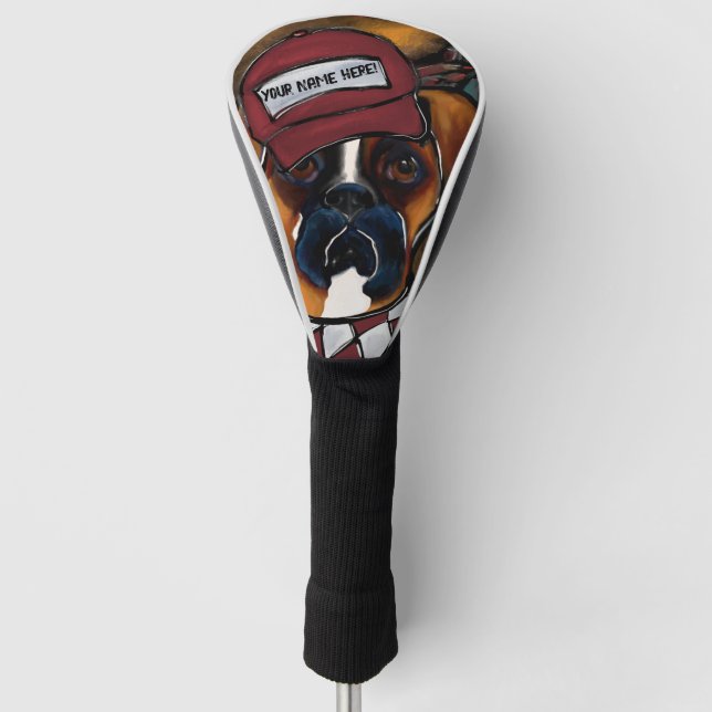 Boxer Dog Golf Headcover (Vorderseite)