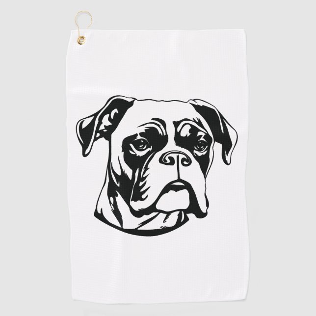 Boxer Dog Golfhandtuch (Vorderseite)