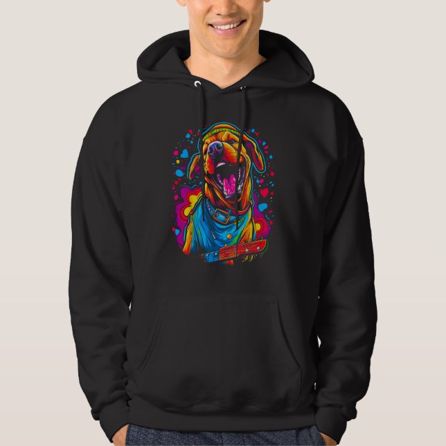 Boxer Dog Guitar Hoodie (Vorderseite)
