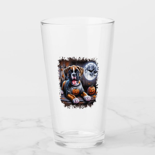 Boxer Dog Halloween Glas (Vorderseite)