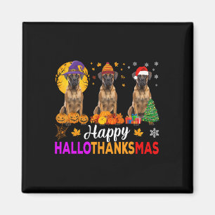 Boxer Dog Halloween Hallothanksmas Magnet