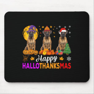 Boxer Dog Halloween Hallothanksmas Mousepad