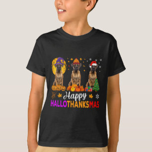 Boxer Dog Halloween Hallothanksmas T-Shirt