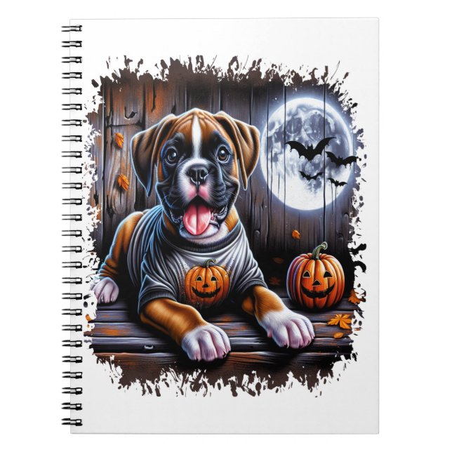 Boxer Dog Halloween Notizblock (Vorderseite)