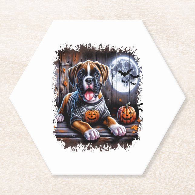 Boxer Dog Halloween Untersetzer (Vorderseite)
