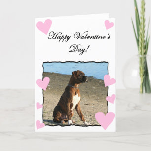 Boxer Dog Happy Valentine Day Grußkarte Feiertagskarte