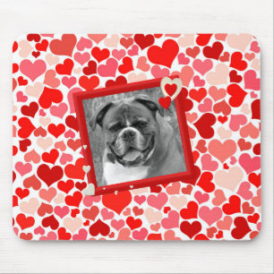Boxer Dog Hearts mousepad