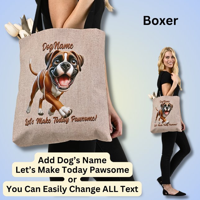 Boxer - Dog hinzufügen, Text ändern Tasche (Von Creator hochgeladen)