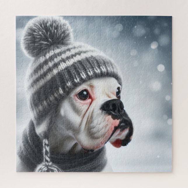 Boxer Dog im Winter (Vertikal)