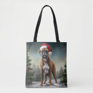 Boxer Dog in Schneeschweihnacht Tasche
