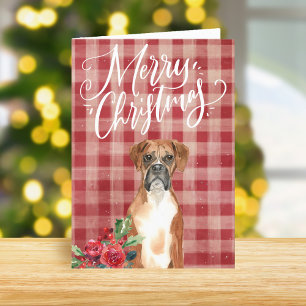 Boxer Dog Karierte Weihnachten