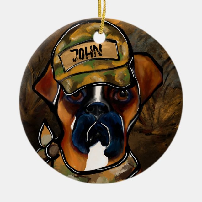 Boxer Dog Keramik Ornament (Vorne)