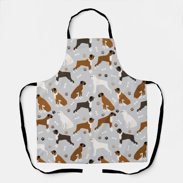 Boxer Dog Knochen und Paws Schürze (Vorderseite)