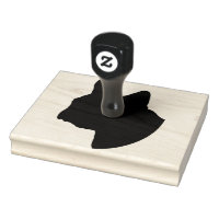 Boxer Dog Kopf Silhouette, 4" x 5" Gummi Briefmark