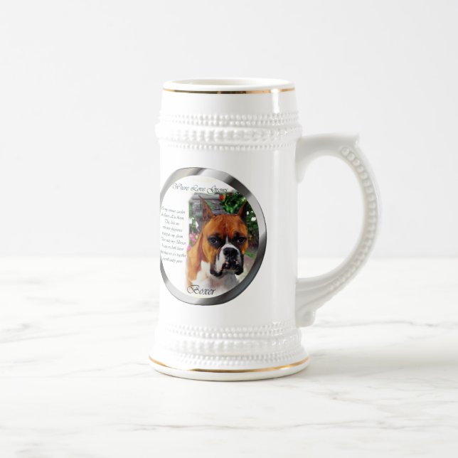 Boxer Dog Kunstgeschenke Bierglas (Rechts)