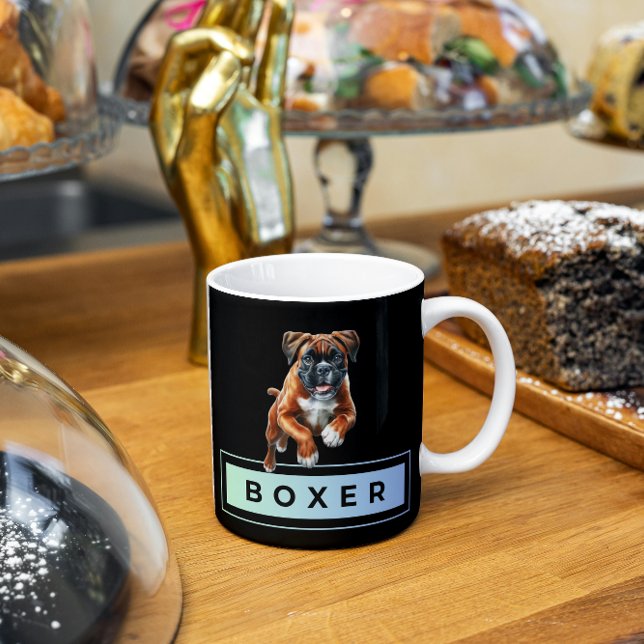 Boxer Dog - Leaps & Bounds Kaffeetasse (Von Creator hochgeladen)