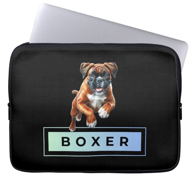 Boxer Dog - Leaps & Bounds Laptopschutzhülle (Vorderseite)