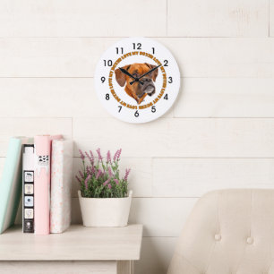 Boxer Dog Liebe My Boxer Große Wanduhr