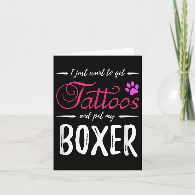 Boxer Dog Lover Tattoo Shirt Funny Dog Mama Gesche Karte (Vorderseite)